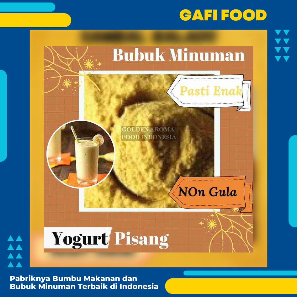 

Bubuk Yogurt Pisang NON GULA Premium 1 kg Supplier Bubuk Minuman Yogurt Instan Serbuk Es Yogurt GAFI
