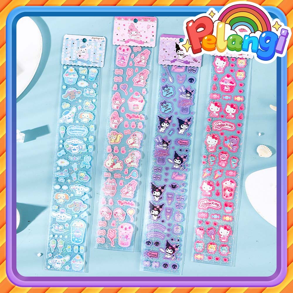 

Stiker Glitter Sanrio yang lucu Kuromi Cinnamoroll Stiker Kartun Stiker kreatif Menghias Komputer ransel Ponsel Bagasi cangkir DIY