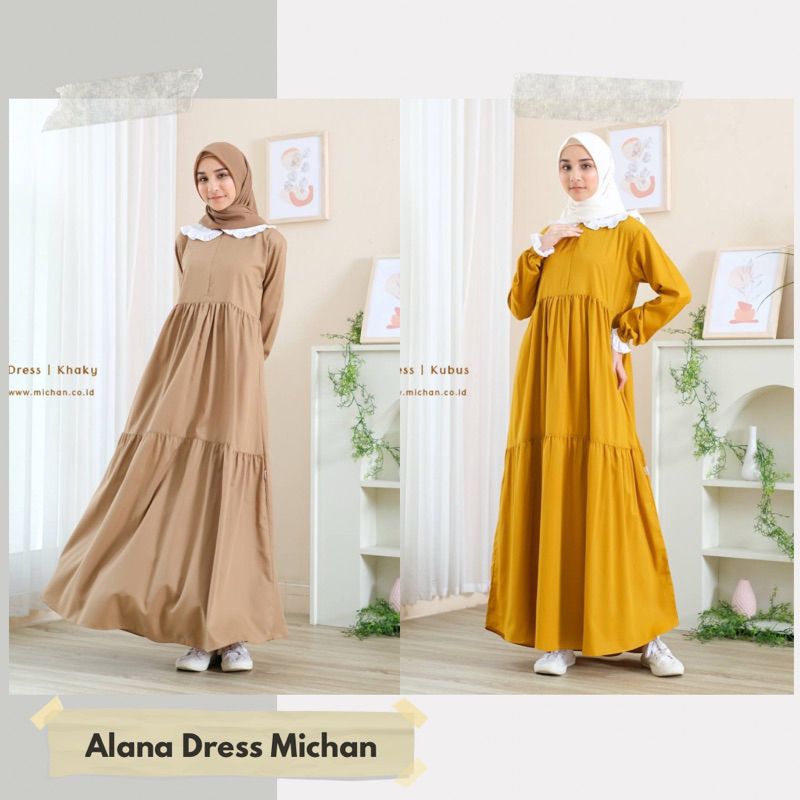 MICHAN - Alana Dress Basic POLOS Original Michan - GAMIS POLOS TOYOBO ORIGINAL BY MICHAN 6 warna / B