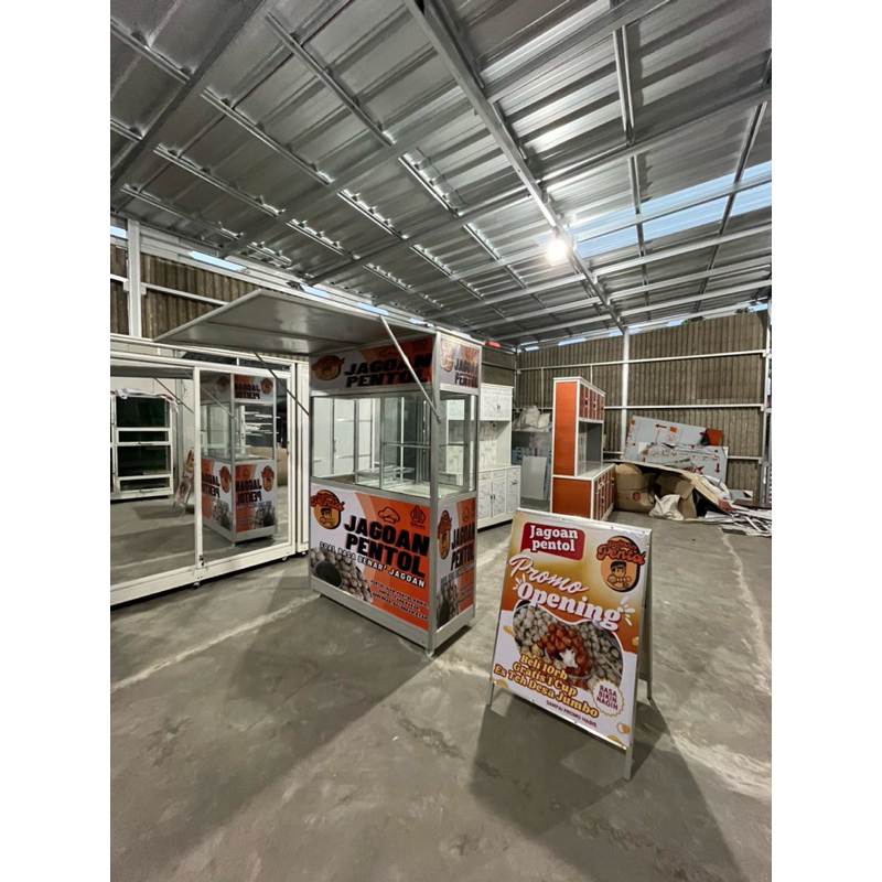 gerobak kuliner alumunium atau booth gerobak alumunium