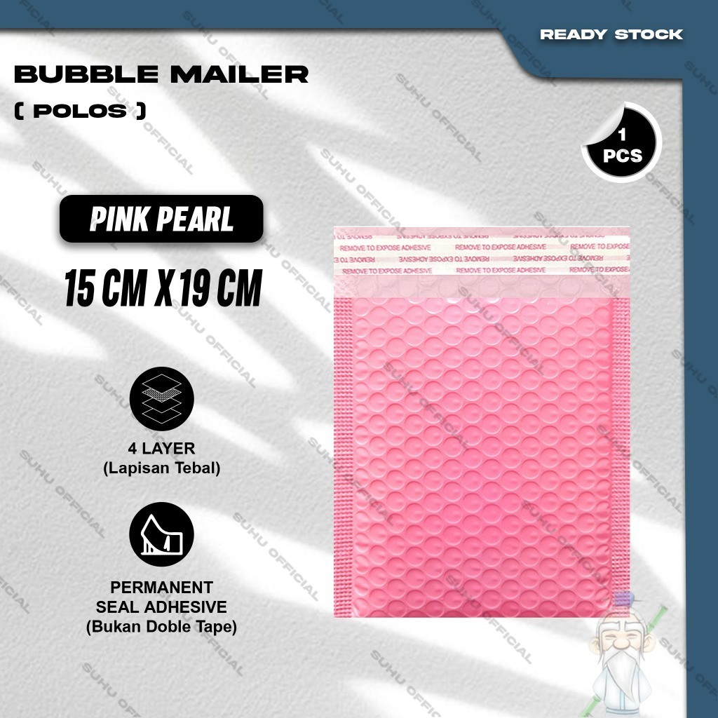 

Plastik Packing BUBBLE MAILER Pink Kantong Polybubble Amplop Bubble Envelope Polymailer Olshop Polos Ukuran 15X19