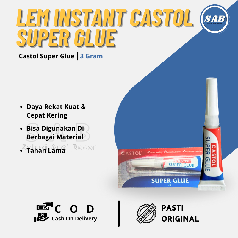 

Lem Super Glue Castol Merekatkan Barang Pecah dan Patah Super Glue Castol Ekonomis Terjangkau