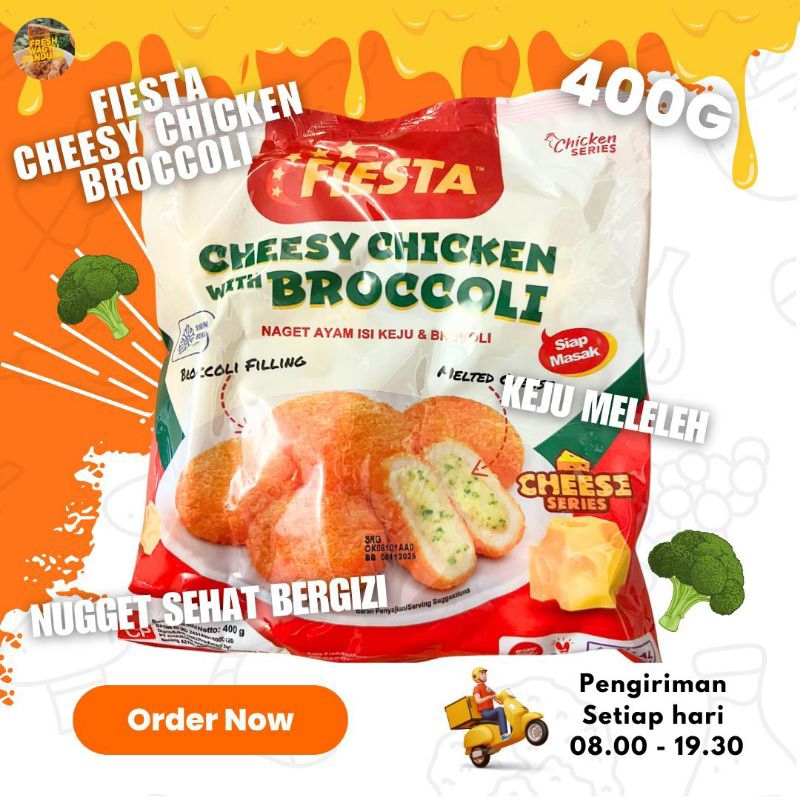 

FIESTA CHEESY CHICKEN WITH BROCOLI Nugget Naget Ayam Keju Brokoli 500g