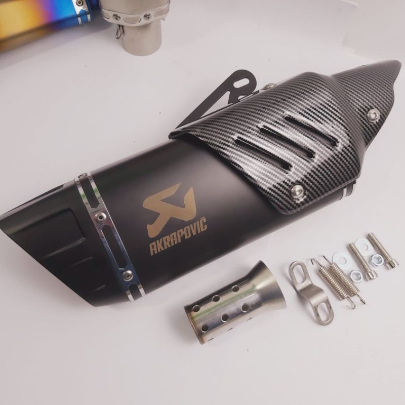 Silencer knalpot import taiwan Akrapovic R1M1 black doff bisa untuk semua jenis motor anda suara man