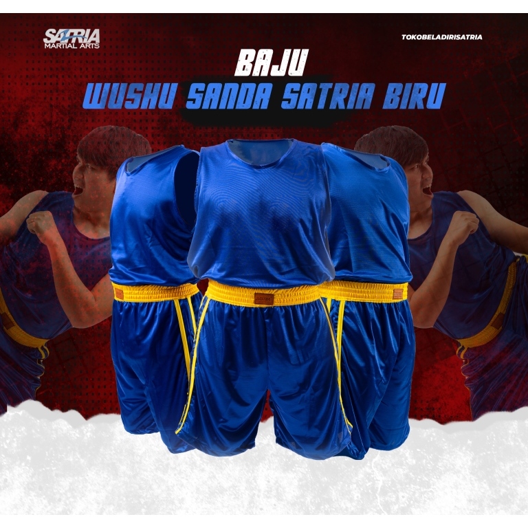 SERAGAM/BAJU WUSHU SANDA BIRU