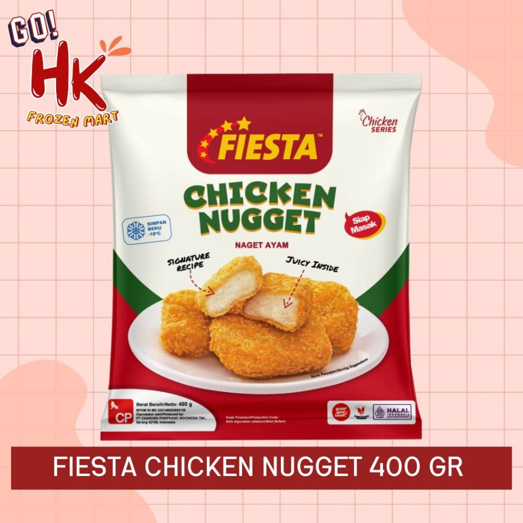 

Fiesta Chicken Nugget 400gr KEMASAN BARU | naget ayam premium HK Frozen Mart