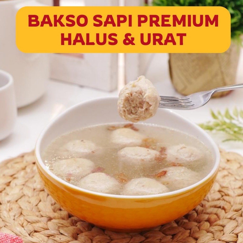 

Bakso Sapi Homemade Halus & Urat Kualitas Premium Tanpa Pengawet Enak Garing Kenyal (Isi 25 & 50 pcs)