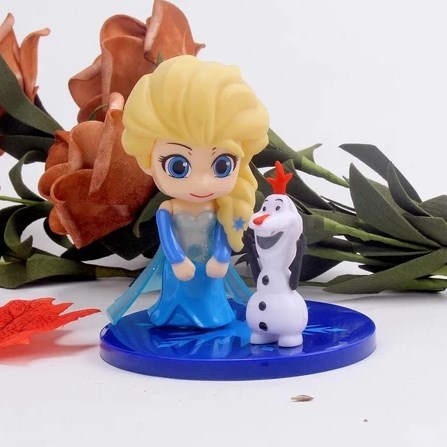 PAJANGAN KUE ULANG TAHUN FROZEN ELSA & OLAF /HIASAN KUE ULANG TAHUN ELSA &OLAF / DEKORASI PESTA ANAK