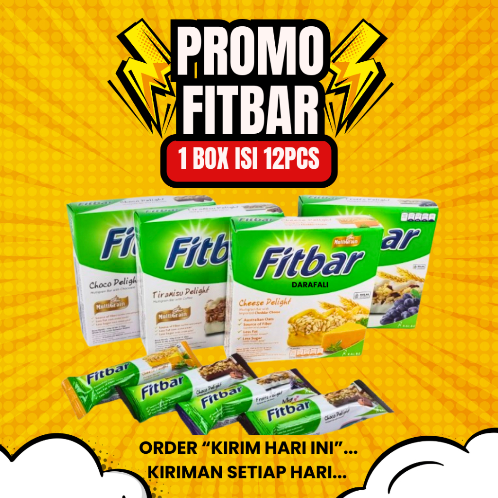 

Fitbar 1 Box Isi 12pcs Grosir Distributor Cemilan Snack Diet Rendah Kalori