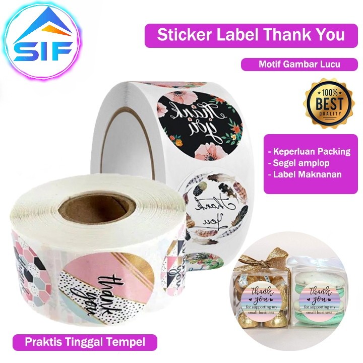 

Sticker Label Makanan Thank You Tempelan Segel Roll Terimakasih Thanks Tidak Mudah Robek Simpel Murah