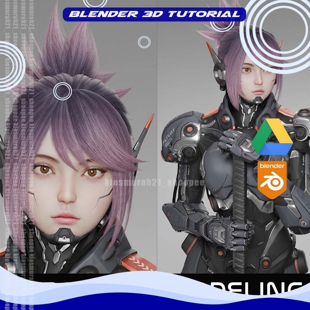 Blender 3D Tutorial Template tutorial blender - Ombak Biru