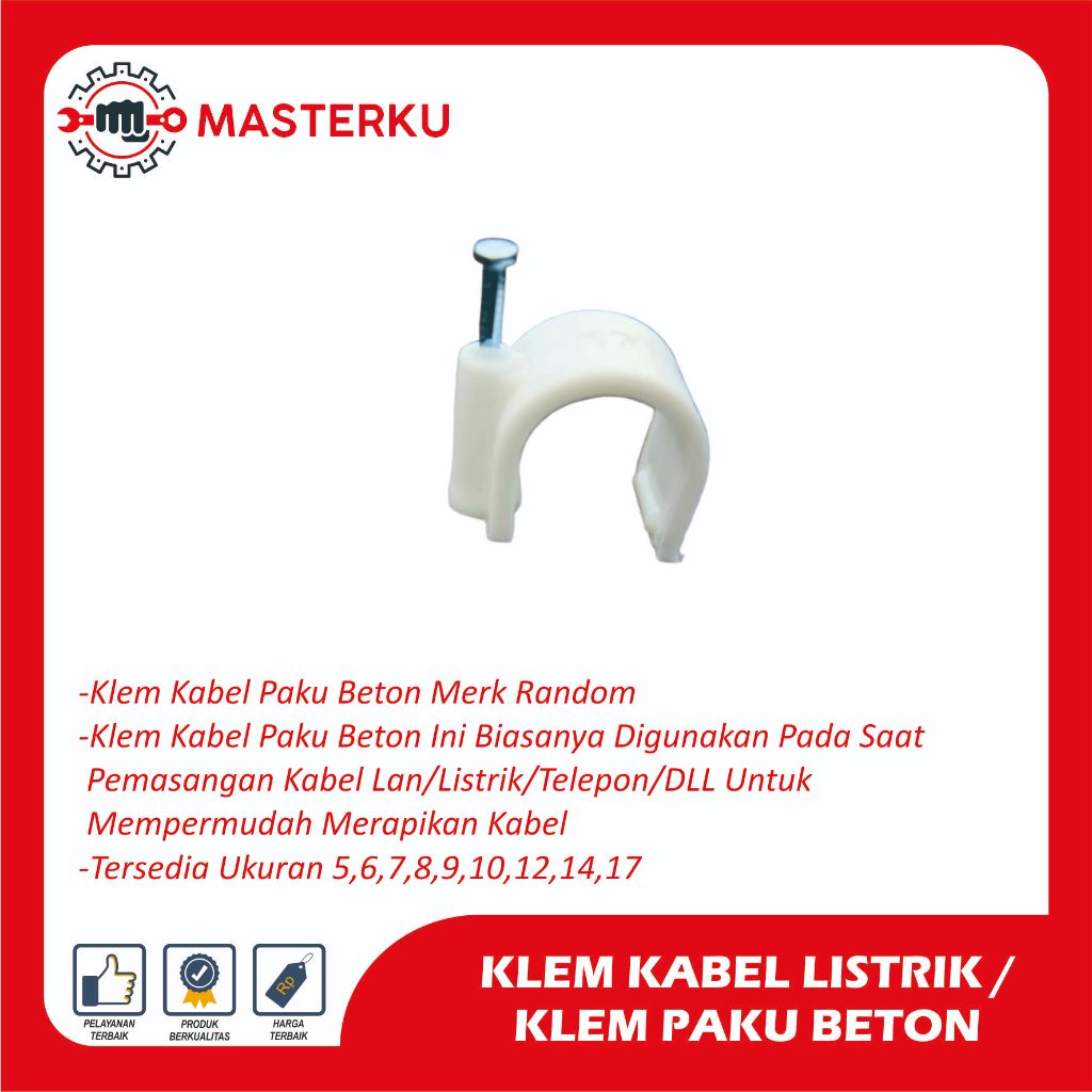 Klem Kabel Listrik / Klem Paku Beton / Klem Kabel Putih