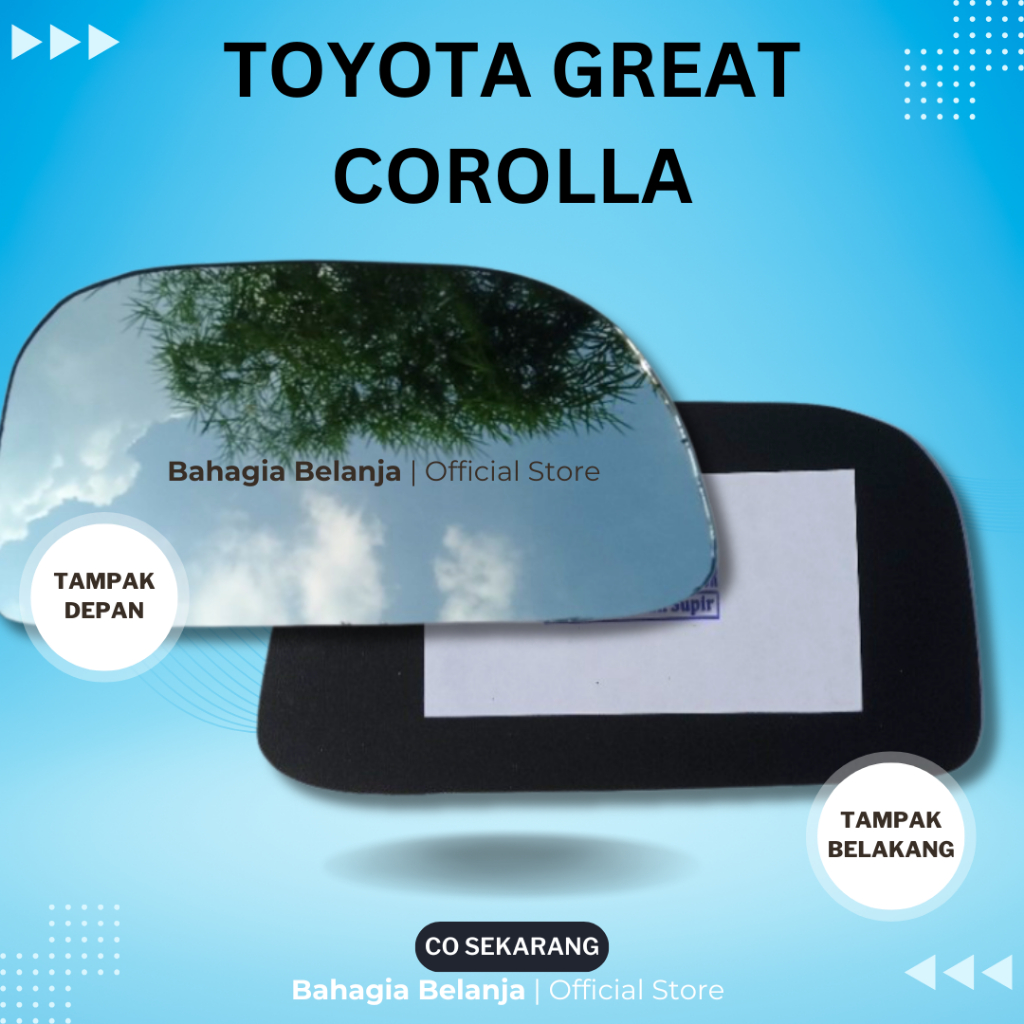 Refill Kaca Spion Great Corolla 93 - 95 Tanpa Frame