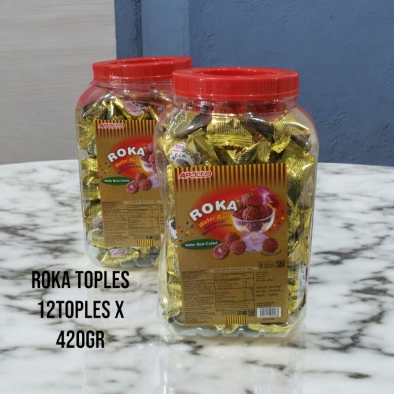 

Aneka Snack Cemilan Murah Roka Wafer Bola Coklat Wafers Ball Chocolate Toples 420gr