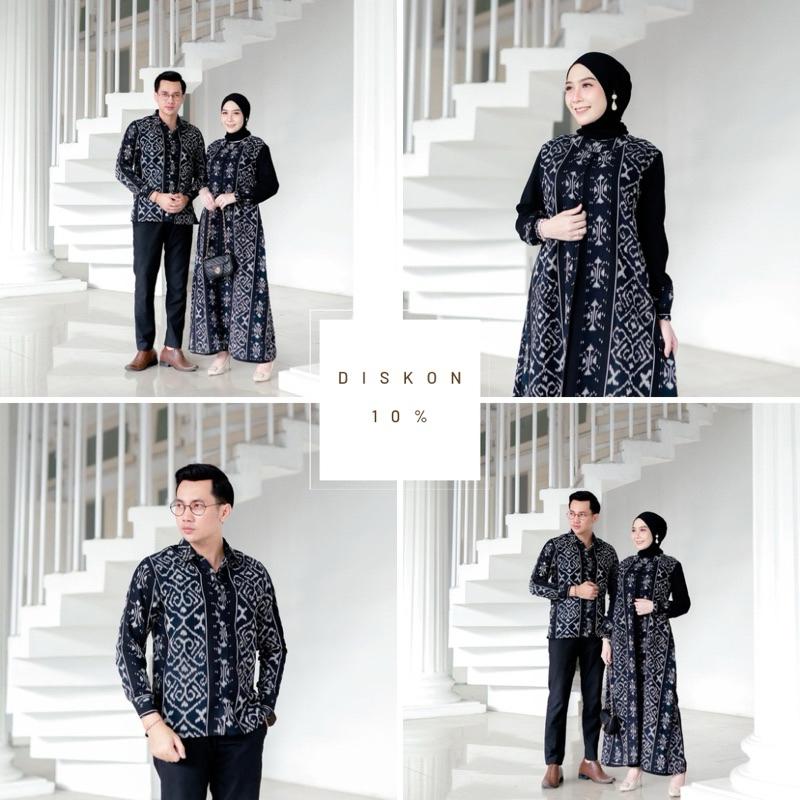 ST Tenun Baju Pria dan Wanita Couple  Pasangan Terbaru Kondangan Lebaran Premium dan Berkualitas