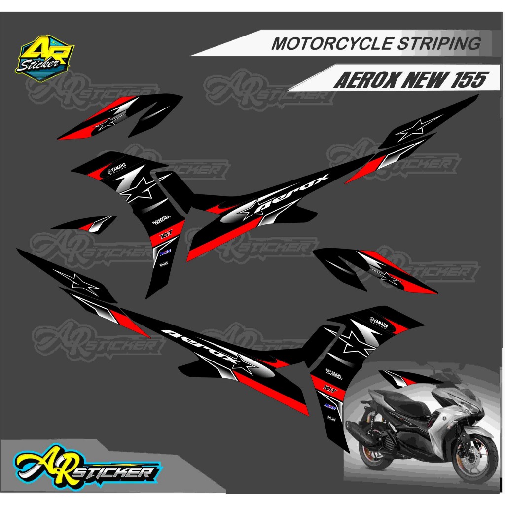 Striping Aerox new 155 Variasi - Stiker Aerox 155 - Variasi Aerox New 155 - Striping All new Aerox V