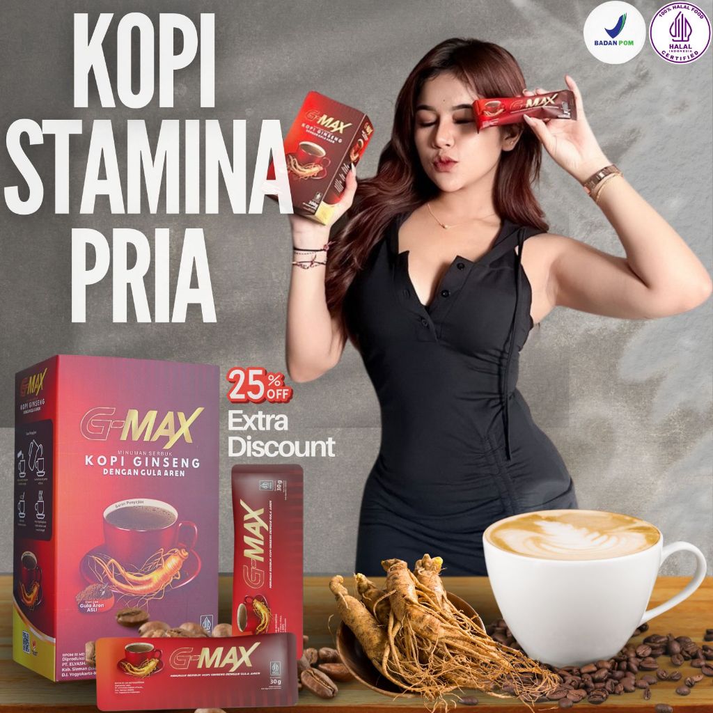 KOPI G-MAX- kopi gingseng - kopi tahan lama di ranjang dan kuat - kopi original 100% bpom