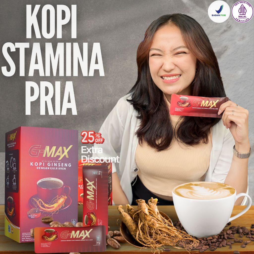 

KOPI G-MAX- kopi gingseng - kopi tahan lama di ranjang dan kuat - kopi original 100% bpom