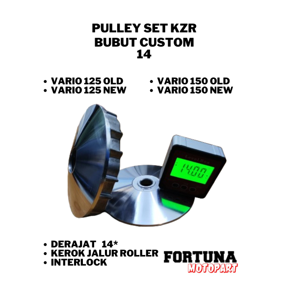 PULLEY SET KZR  RUMAH ROLLER CUSTOM FCC PULLEY BUBUT CUSTOM BUBUT RACING KZR VARIO125 150