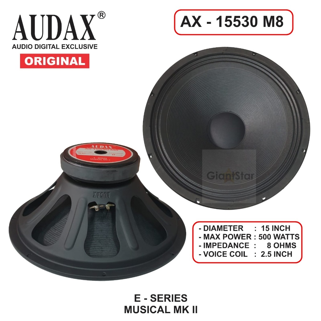 SPEAKER WOOFER AUDAX AX 15530 FULL RANGE 15in 15inch 500 Watt 15"