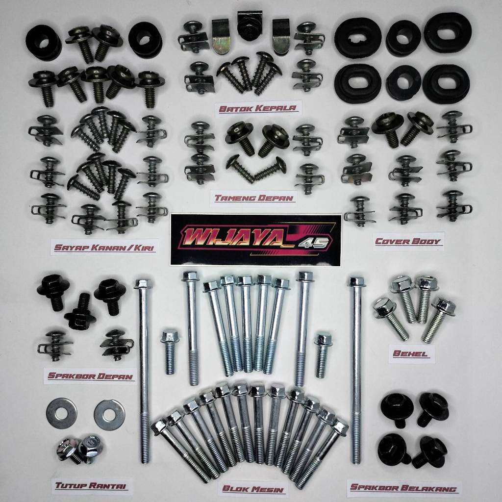 Baut Vega ZR Full Body / Baut Yamaha Vega ZR Full Set / COD Baut Yamaha Lengkap