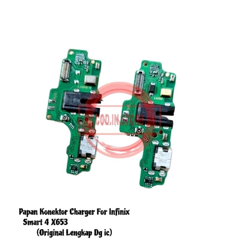 Papan Cas Infinix Smart 4 / X653 Papan PCB Konektor Cas Ori + Ic