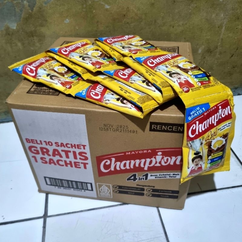 

(1 Dus) Susu Coklat Champion 1 renceng isi 11 sachet / Energen Champion / Susu Champion