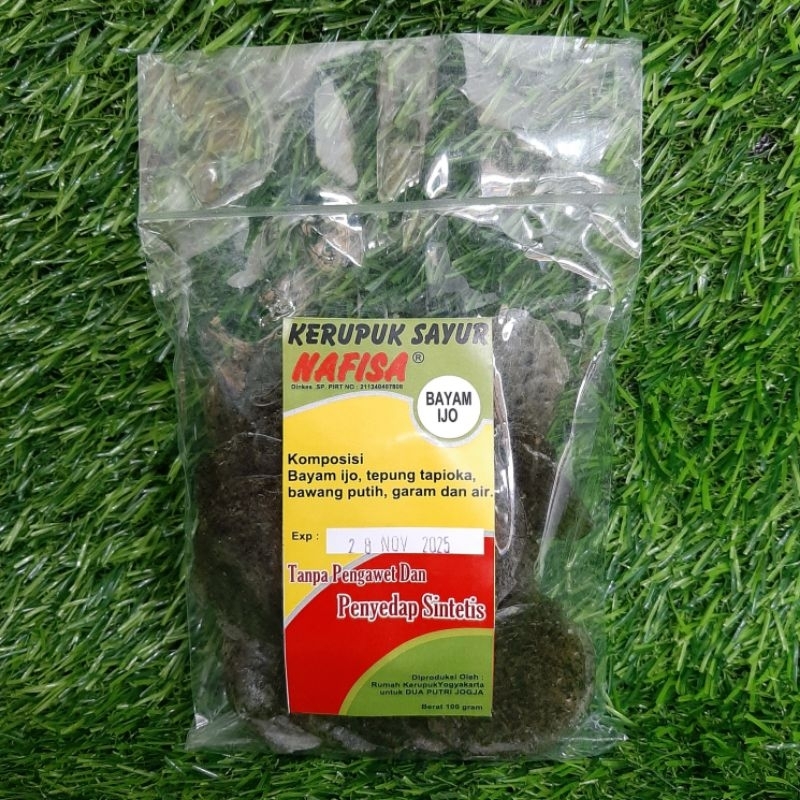 

Kerupuk sayur bayam hijau nafisa