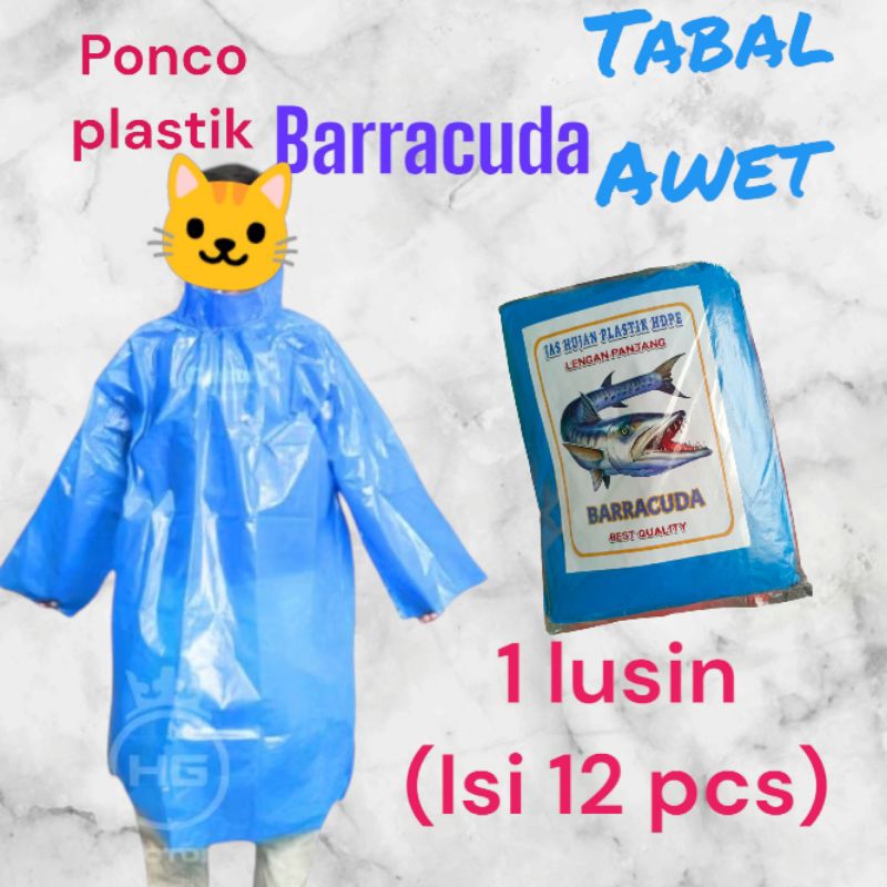 jas hujan Grosir plastik 1 lusin barakuda isi 12 pcs
