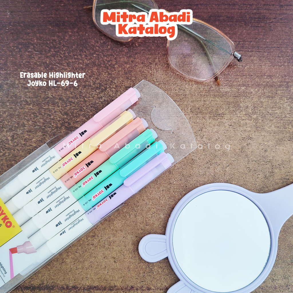 

(6 PCS) ERASEABLE HIGHLIGHTER JOYKO HL-69-6 / 1 pack pak hl696 penanda warna bisa dihapus stabilo untuk journaling bujo alat tulis sekolah kuliah atk kantor stationery murah / mitra abadi katalog jogja
