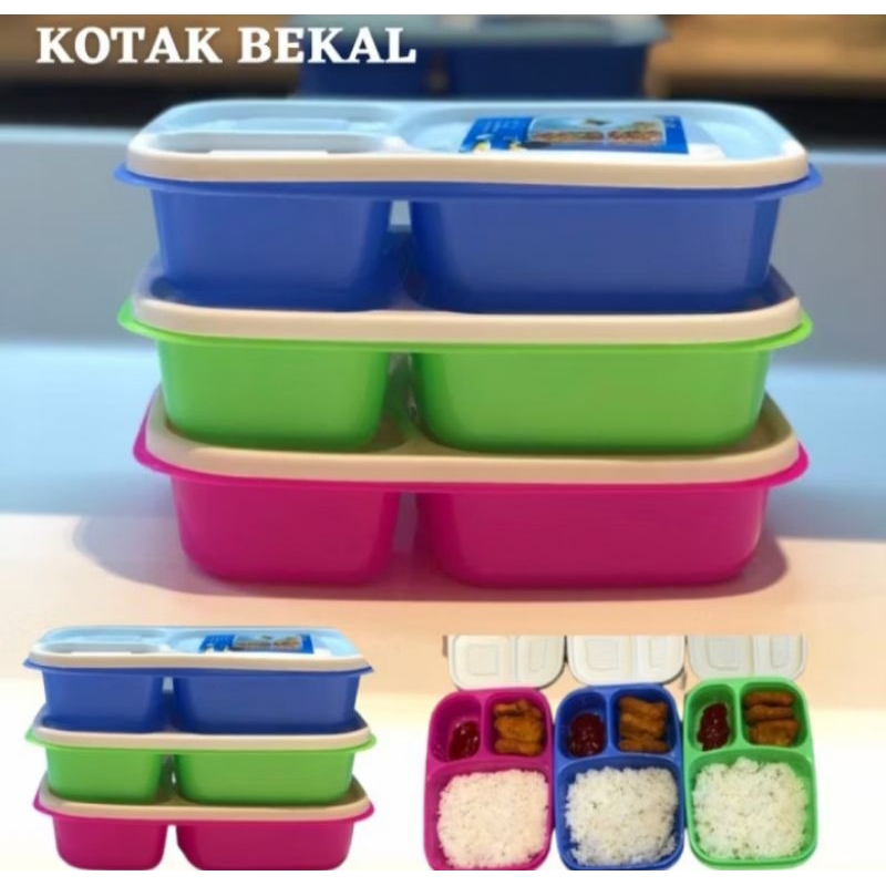 Lunch Box Tempat Nasi Kotak Bekal Misting Nasi Bekal Sekat 3 Cornelius Kecil 2 Sekat /Kotak Nasi Pla