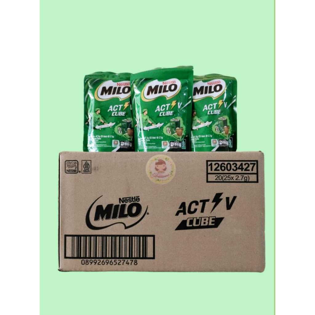 

.Kartonan Nestle milo activ cokelat paduan susu bentuk kotak bpom halal indonesia (ds bgr)