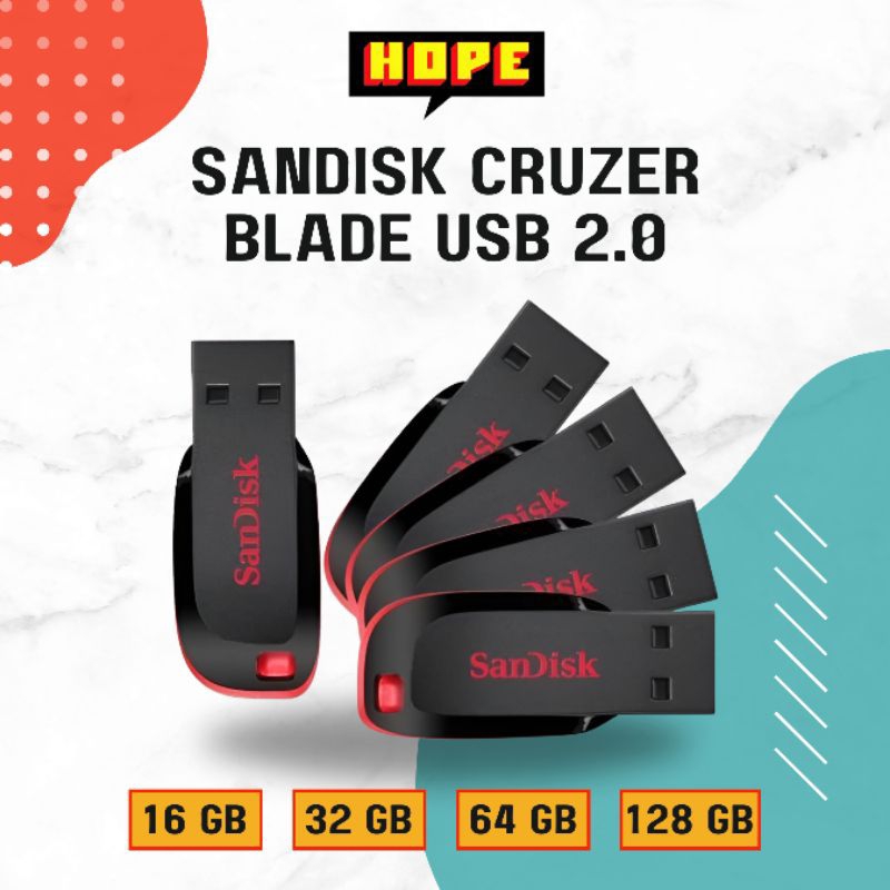 

SanDisk Cruzer Blade USB 2.0 Flash Drive 16/32/64/128 GB