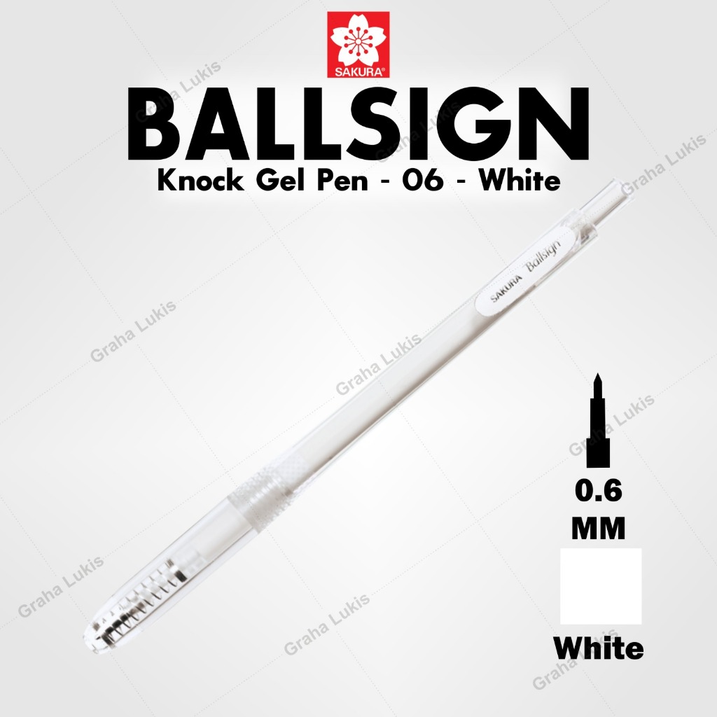 

Sakura Ballsign Knock Gel Pen - 06 - WHITE