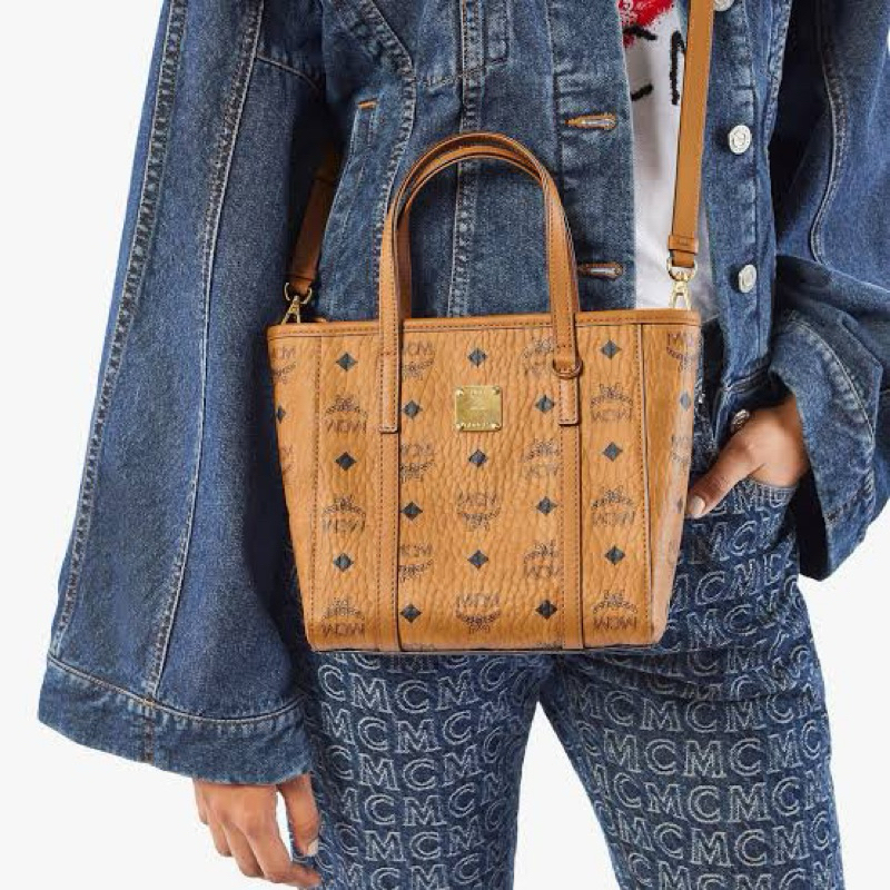 Mcm Toni Top-Zip Shopper in Visetos