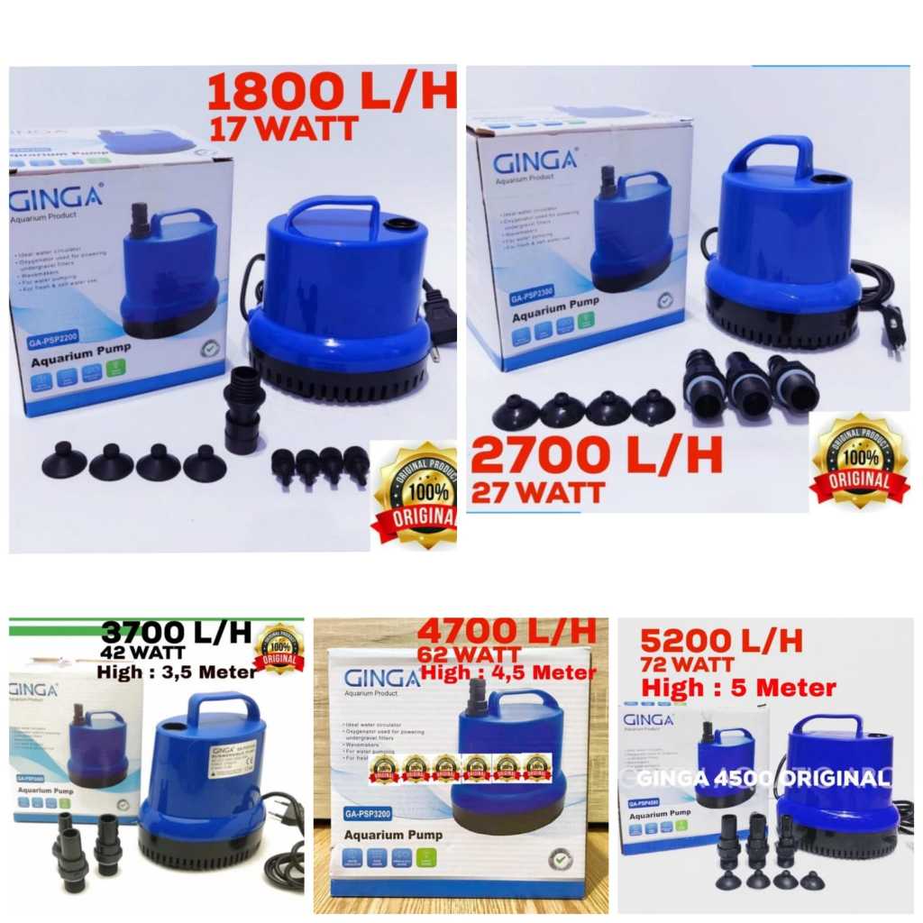 Mesin Pompa Celup PENGUIN GINGA PSP 2200 2300 2400 3200 4500 Filter Bawah Aquarium Aquascape Air Ter