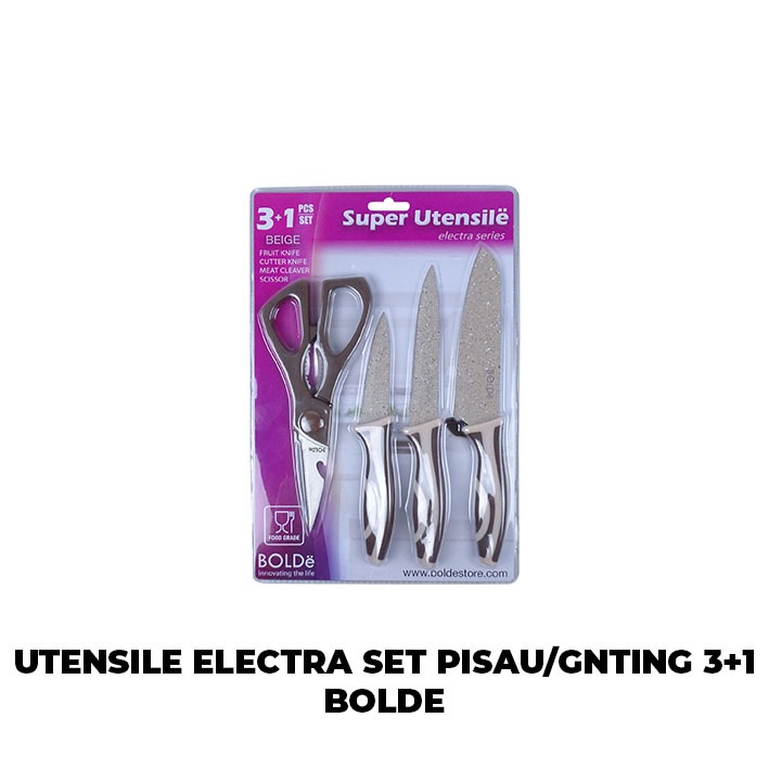 UTENSILE ELECTRA SET PISAU/GNTING 3+1 BOLDE/Aneka Pisau Alat Set Dapur Bolde
