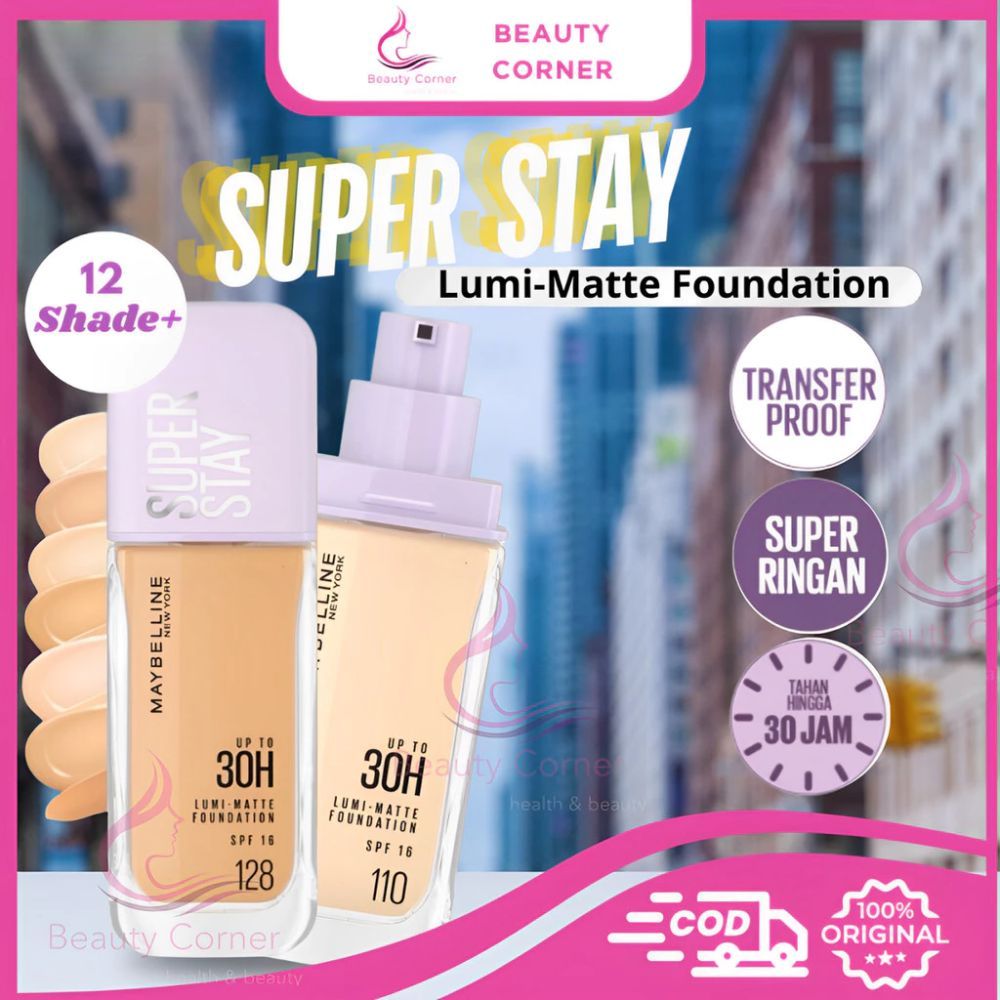 Maybelline SuperStay Lumi-Matte Liquid Foundation Spf 16 - Coverage,Transferproof Ringan Makeup Taha