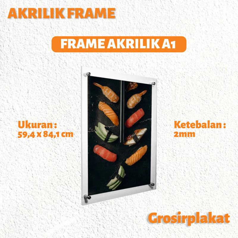 

Frame Bingkai A1 Display Poster Akrilik Menu Dinding - Ukuran A1