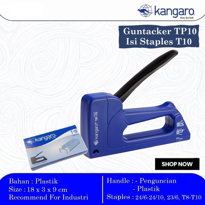 

KANGARO TP10 / TP-10 Gun Tacker | Stapler Tembah | Staples | Hekter / Isi Kangaro T10