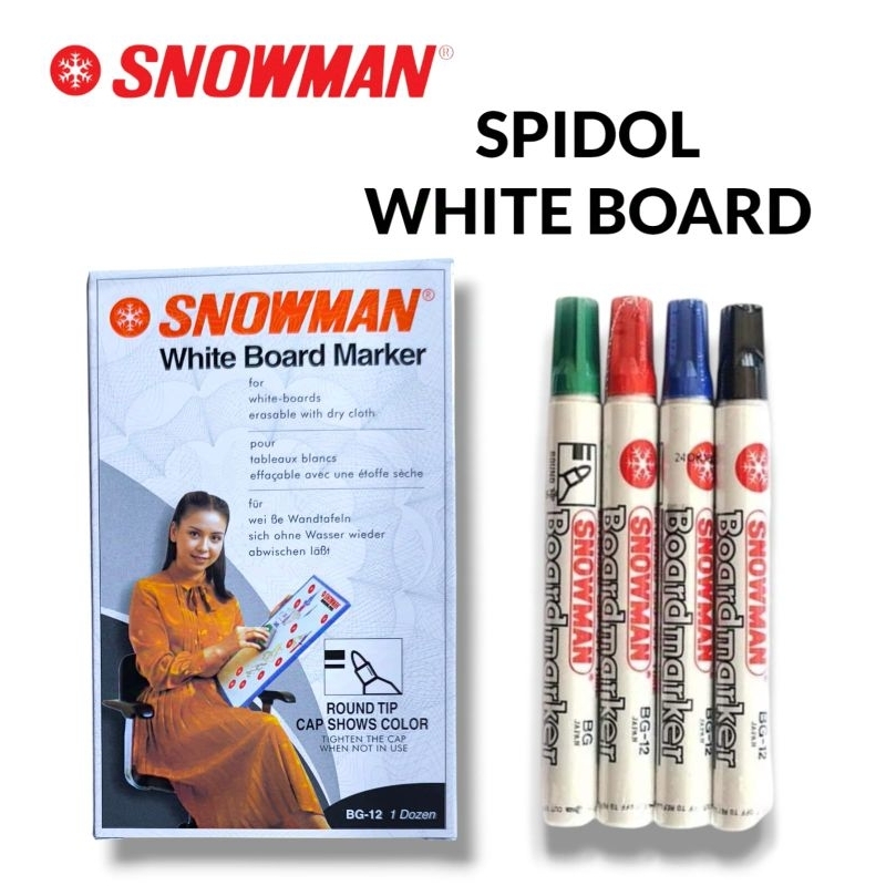 

SPIDOL WHITEBOARD SNOWMAN BOARD MARKER BG-12 (per pcs)