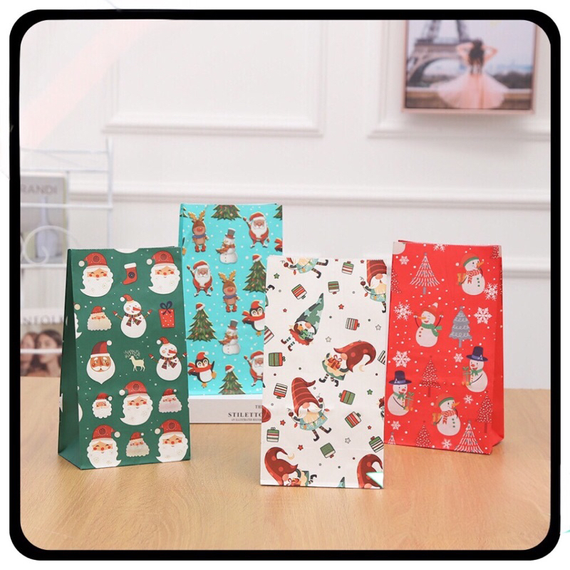 

kantong kado natal ,Tas Pouch kertas hampers hadiah motif natal paper bag christmas gift paper pouch, goodie bag