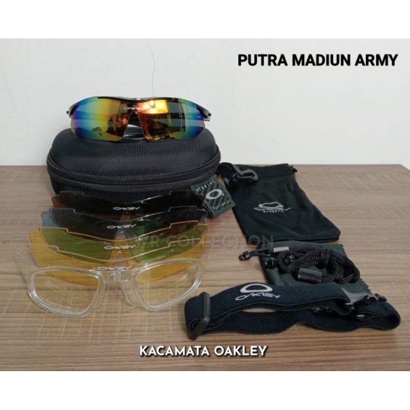 KACAMATA OAKLEY 5 LENSA / KACAMATA PRIA 5 LENSA SPORT QUANTUM / KACAMATA TACTICAL / KACAMATA OAKLEY