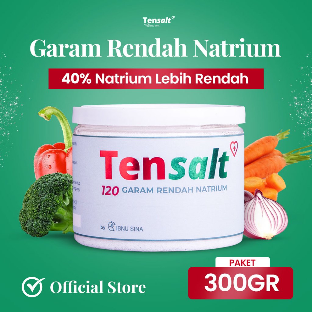 

TenSalt 300gr By Ibnu Sina Garam Rendah Natrium Untuk penderita Hipertensi