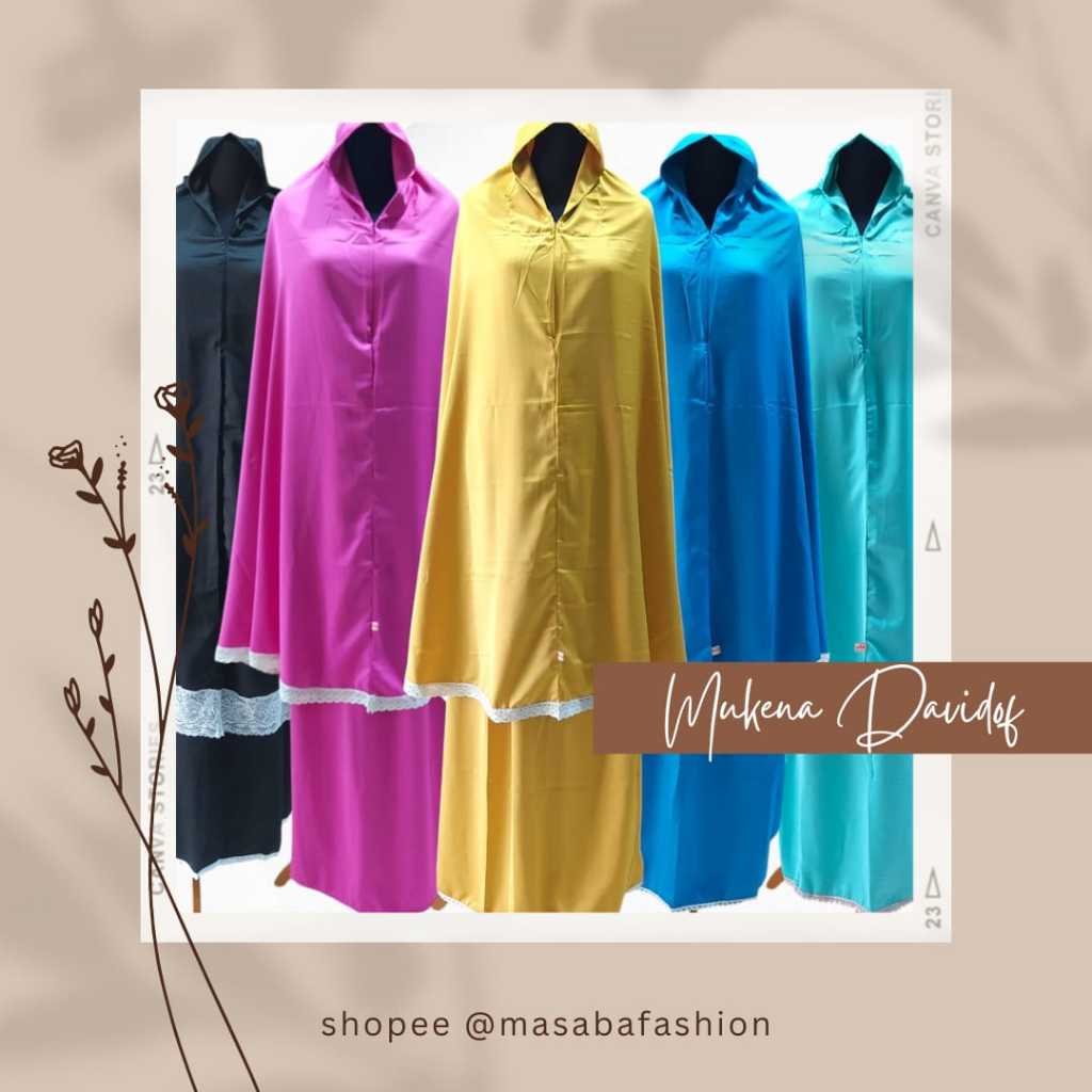 Masaba Fashion | Mukena Davidof | Mukena Dewasa bahan Halus Adem dan Lembut