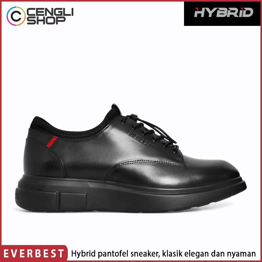 EM94 SEPATU PANTOFEL PRIA EVERBEST ORIGINAL FORMAL DERBY KULIT HITAM