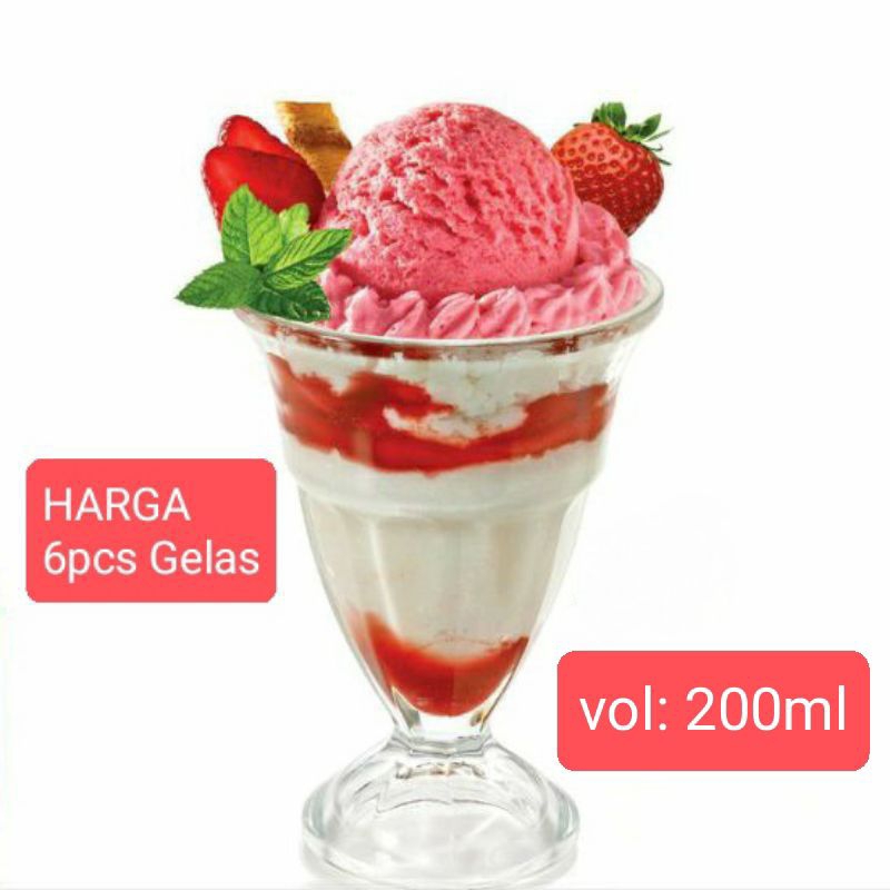 [6pcs] Gelas ES KRIM GELATO 200ml/ Gelas Es Krim CITINOVA GELATO