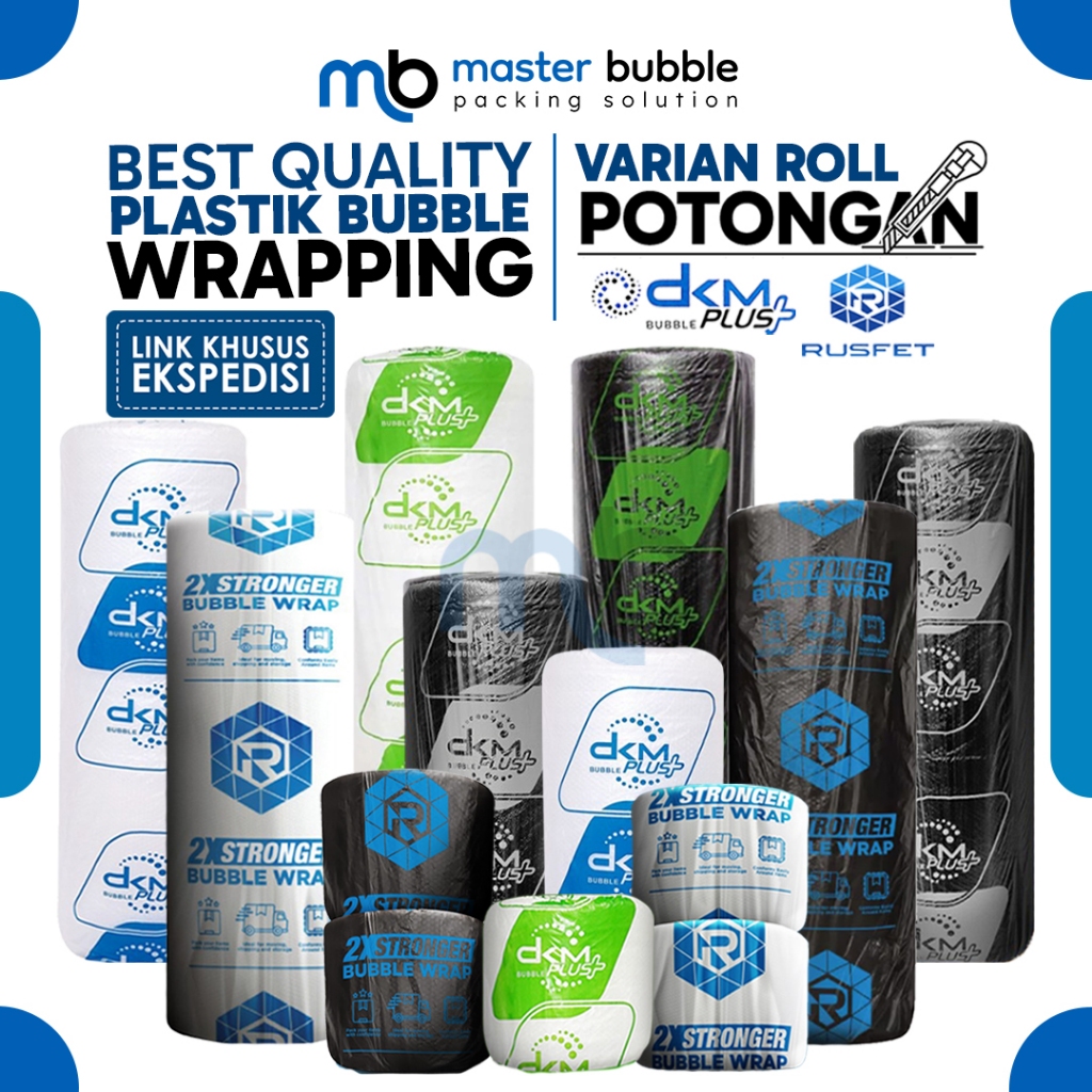 

Plastik Bubble Wrap Panjang 50mtr Ekonomis / Premium / Super Bening Hitam Potongan (LINK EKSPEDISI)