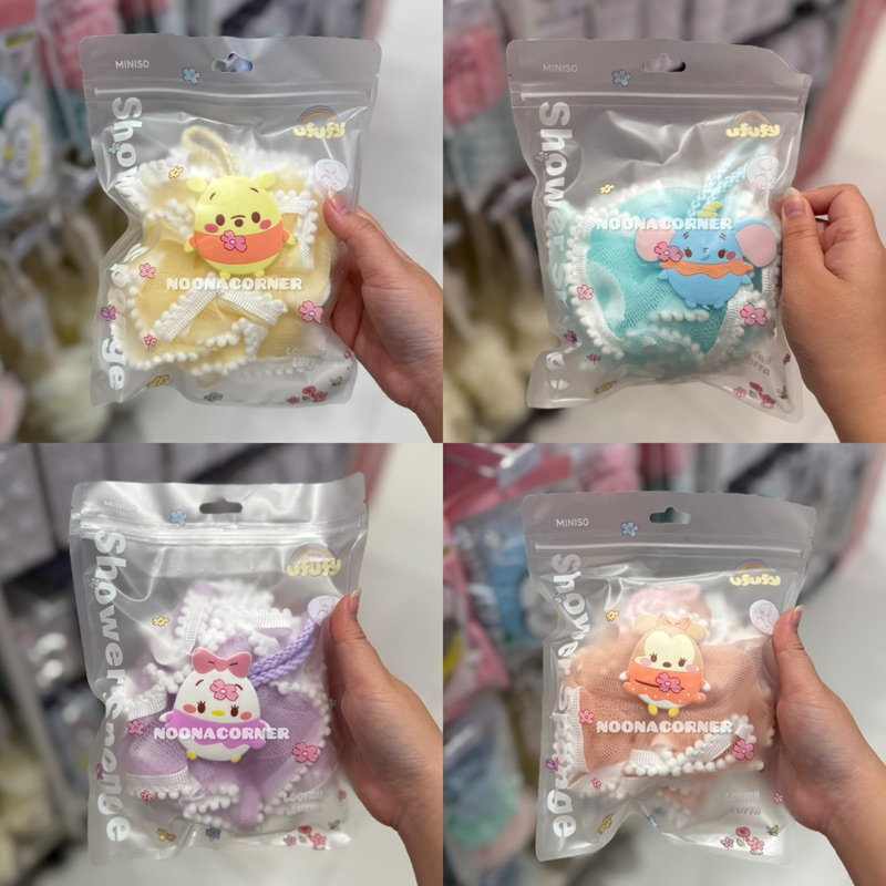 Miniso - Bath Sponge / Spons Mandi / Loofah Disney Ufufy Collections (Pooh / Dumbo / Minnie Mouse / 