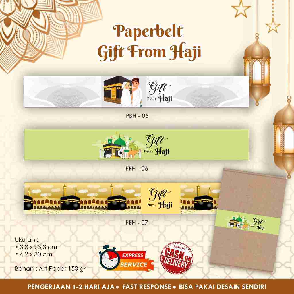 

Paper Belt Gift from Haji / Label box melingkar / Paperbelt